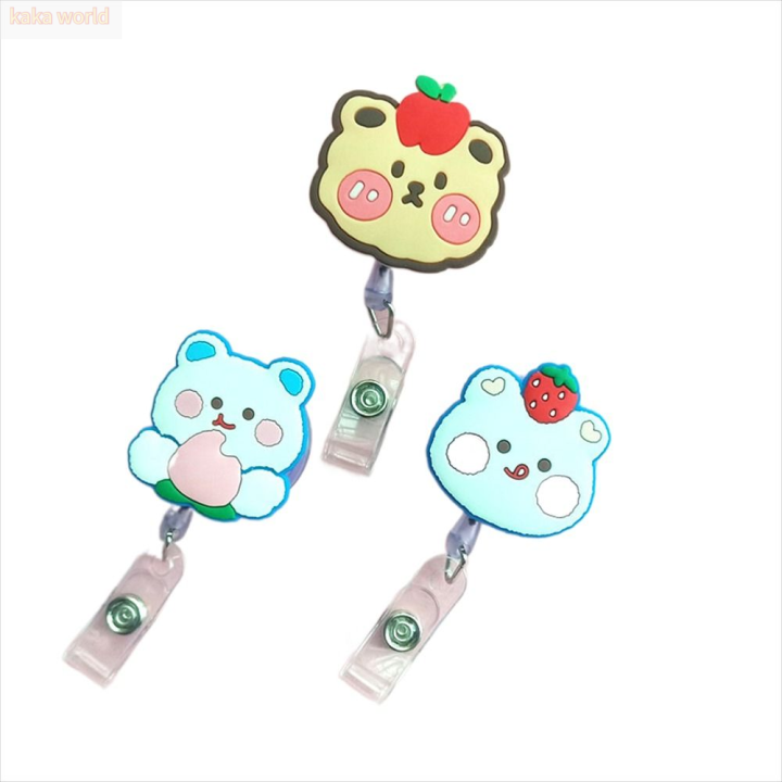 KAKA Students Office Keys Lanyard Work Card Clip Bunny Chest Card Name