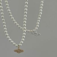 【DT】hot！ Jewelry Chain Saturn Choker Necklace Female Couple Pendants