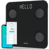 WyzeCam Wyze Scale for Body Weight, Digital Bathroom Scale for Body Fat, BMI, and Weight Loss, Body Composition Analyzer with App sync with Bluetooth, 400 lb, Black