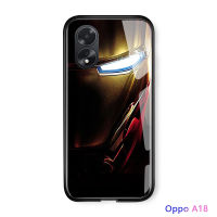 เคสใส่โทรศัพท์สำหรับ OPPO A18 A38เคสโทรศัพท์สำหรับเด็กผู้ชายซูเปอร์ฮีโร่สำหรับผู้ชายเคสเกราะป้องกันแบบไล่ระดับสีเคสเคสกระจกเทมเปอร์