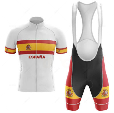 Spain Team Short-sleeved Cycling Jersey Suit Bib Roa Ciclismo Bicycle Set Uniform Mallot Ciclismo Hombre Verano 2022 Jumpsuit