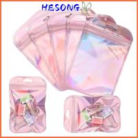 HESONG 50pcs/bag มีรูแขวน สีรุ้ง ผนึก ถุง OPP กระเป๋าซิป ถุงบรรจุภัณฑ์ ถุงปิดผนึกด้วยตนเอง