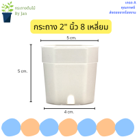 กระถาง 8 เหลี่ยม ขนาด 2 นิ้ว สีขาว สำหรับใส่แคนตัส ต้นไม้จิ๋ว มินิมอล สวย แท้ แน่นอน