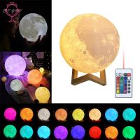 ▨◘ Moon Lamp 3D Printing Led Night Light Moonlight USB Rechargeable For Home Decoration