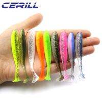 Cerill 20 PCS Double Color Paddle Tail Soft Fishing Lure Smell Worm Bait Shiner Silicone Carp Bass Jig Wobblers Swimbait Tackle