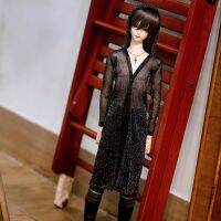 D03-P548ของเล่นเด็ก Bjd Dd Sd Msd 1/4 1/3ลุง Doll39; S Photo Props เสื้อสเวตเตอร์ยาวผ้าตาข่ายและหมวกเสื้อผ้า1ชิ้น