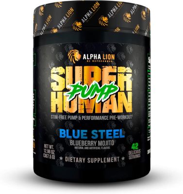 Alpha Lion Super Human Pump (42 Servings) Stimulant Free Preworkout, Balloon-Like Muscle Fullness Even After Your Workout Increase Nitric Oxide for Maximum Pumps Better Hydration ปั้ม เพิ่มพลัง