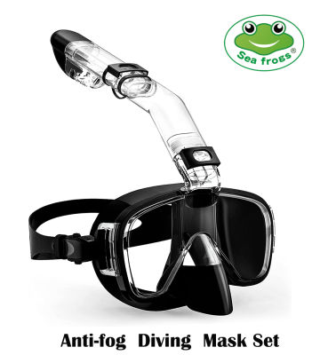 Seafrogs Professional Anti-Fog Snorkeling Gear Snorkel Mask Foldable Diving Mask Set With Dry Top System &amp; Gopro Mount for Adult Children