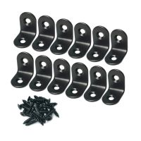 ♗☬■ 12 Pcs Corner Brace Alamic Right Angle Shelf Bracket Stainless Steel Black Corner Braces Joint with Screws 20 x 20mm