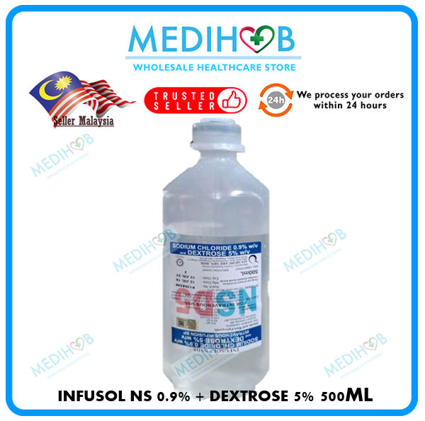 Infusol NSD5 500ml (SODIUM CHLORIDE 0.9% + DEXTROSE 5%) | Lazada