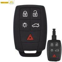 5ปุ่มซิลิโคน Key Case Fob สำหรับ Volvo XC90 C70 S60 D5 V50 C30 Keyless Remote Key Cover Shell ผู้ถือผิว