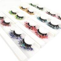 Color Luminous 3D False Eyelashes Glitter Sequins Thick and Exaggerated European and American Eyelashes Stage Makeup