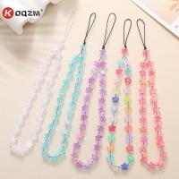 Cute acrylic beaded Star phone chain Korea phone pendant lovely colorful anti-lost phone chain hanging jewelry girl gift