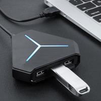 USB Hub with Cable Fast Multi-device Splitter Adapter Interface Card Reader LED Desktop Laptop PC  6 USB 2.0/white USB Hubs