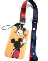 MICKEY MOUSE ST ซองใส่บัตร ที่ใส่บัตร  สายคล้องบัตร พร้อม สายคล้องคอ(2cm) ลาย MICKEY OBR มีตุกตาเล็กแถม สำหรับบัตร5.5x8.5cm(body 7x11cm)สวยงาม งานสวย งานดี NOEYNEST