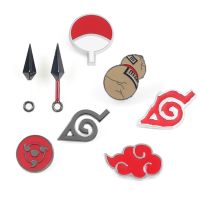 Anime Naruto Enamel Pins Collect Akatsuki Red Cloud Metal Cartoon Brooch Backpack Hat Collar Lapel Badges Fashion Jewelry Gifts