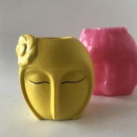 Girl Silicone Flower Pot Molds 3D Human Face Vase Pen Holder Home Desk Planter Making Mould Concrete Plaster Resin Craft Tools