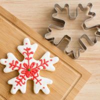 Snowflake Christmas Cookie Tools Cutter Molds Biscuit Press Icing Set Stamp Mould Stainless Steel Cake Decorating Tools Bread Cake  Cookie Accessories