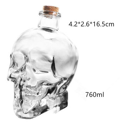 Skull Whiskey Bottle Creative Glass Skull Decanter Bottle Wine Drinking Shot Bottle Decanter Drinkware Bar Tools Halloween Gift