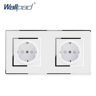 【NEW Popular89】 Double 2PowerWallpadWall Electric Outlet MirrorPanelGerman Standard 16A110 250V Schuko