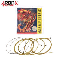 [okoogee]Alice A406 Series Acoustic Folk Guitar Strings Set Stainless Steel Wire Steel Core Coated Copper Alloy Wound, 6pcs/ Set, Super Light(.011-.052)