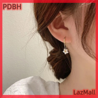 PDBH Fashion Store,เซลแฟลชเซลเกาหลีหรูหราต่างหูห่วงลายดอกไม้พลอยเทียมสำหรับผู้หญิงหญิงสาวห่วงโซ่โลหะแฟชั่นบูทเครื่องประดับประจำวันของขวัญ