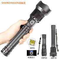 ไฟฉายส่องสว่างสูง P70แบบข้ามพรมแดนสำหรับกลางแจ้งกันน้ำชาร์จ USB Telescopic Zoom ไฟฉายพลังแอลอีดีสูง (รวมแบตเตอรี่และที่ชาร์จ)