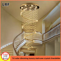 Three color crystal chandelier modern luxury staircase chandelier bedroom home living room lobby hotel minimalist LED lighting