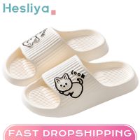 Shower Slippers Men Thick Platform Flat Cartoon Flip Flops Beach Sandals Slides2023