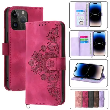 Samsung Galaxy S24 Ultra Handy Hülle - Litchi Leder Bookcover Series - pink