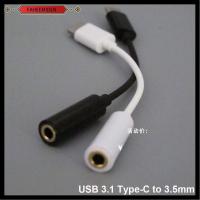 FAHEEMIDEN ระบบเสียงสเตอริโอ USB 3.1 ตัวแปลง สายไฟ Type-C ถึง 3.5mm แจ็ค AUX อะแดปเตอร์เสียง