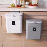 Wall Mounted Trash Can Bin With Lid Waste Bin Kitchen Cabinet Door Hanging Trash Bin Garbage Car Recycle Dustbin Rubbish