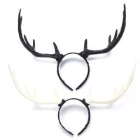 C6UD Antlers Headband Deer Horn Hair Hoop for Halloween Party Wear Elk Hairband Cosplay Props Creative Christmas Costume