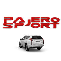 โลโก้แปะฝากระโปรงหน้า  PAJERO SPORT  ขนาด 2.5cm*30cm*0.3cm จำนวน 1ชุด สีแดง Mitsubishi Pajero Sport มิตซูบิชิ ปาเจโร่ปี 2016 2017 2018  4ประตู สินค้าราคาถูก คุณภาพดี Logo Emblem