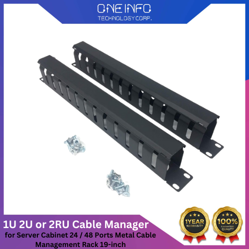 1U 2U or 2RU Cable Manager for Server Cabinet 24 / 48 Ports Metal Cable ...