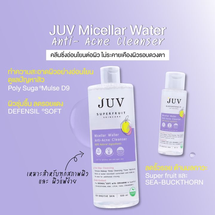 juv-จุ๊ฟ-ไมเซลล่า-วอเตอร์-แอนไท-แอคเน่-คลีนเซอร์-micellar-water-anti-acne-cleanser-80-ml-or-500-ml