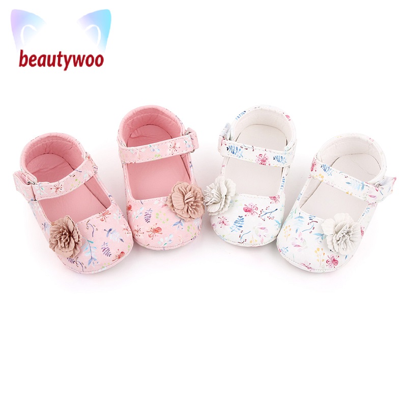 Baby Girls PU Leather Princess Mary Jane Shoes Soft Sole Metal Buckle Shoes