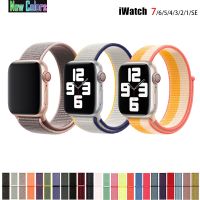 【คุณภาพสูง】สายรัดห่วงไนลอนแบบใหม่สำหรับ Apple Watch Series 7 6 SE 1 2 3 4 5 38mm 40mm 42mm 44mm 41mm 45mm