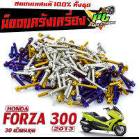 น็อตชุดแคร้ง ฟอร์ซ่า/น็อตเลส แคร้งเครื่อง รุ่น FORZA 300 ปี 2013 (1ชุด 30 ตัว) ชุดแท้ง FORZA /น็อตเลสแต่ง FORZA ปี 2013 /น็อตฝา ครบสายพาน FORZA