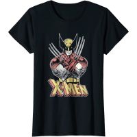 COD tshirt เสื้อยืดผ้าฝ้ายMarvelเสื้อยืดกีฬา Marvel X-Men Wolverine Clic Comic Vintage Graphic T-Shirt Marvel Round neck T-s