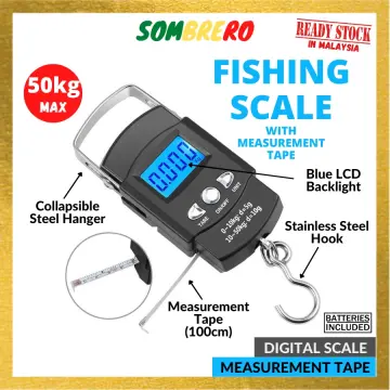 35kg 80lb Travel Luggage Scale Suitcase Fishing Compact Weighing 1M Tape  Measure