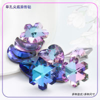 New Single Hole Pointed Bottom Fancy Shape Diamonds Crystal Glass Pendant Single Hole Glass Drill Accessories Crystal Glass Ornaments Pendant