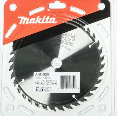 Makita saw blade saw for cutting wood carbide tipped  size 180 MM *20 MM *1.8 MM *36 T part no. A-81929 ใบเลื่อยวงเดือน ตัดไม้ ขนาด 7 นิ้ว รู 20 มิล หนา 1.8 มิล จำนวนฟัน 36 ฟัน ยี่ห้อ มากีต้า