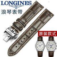 สายหนัง Longines ดั้งเดิมชายช่างฝีมือที่มีชื่อเสียงข้างขึ้นข้างแรมที่งดงาม Jialan Law Ya นาฬิกาหนังวัวพร้อมสายโซ่นาฬิกาหนังหัวเข็มขัดผีเสื้อ