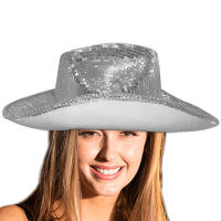 Disco Ball Cowboy Hat Neon Sparkly Glitter Cowgirl Hats Handcrafted Cowgirl Hats Flashing Blinky Party Hat With Mirrored Glass