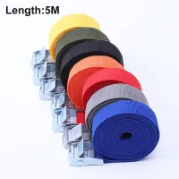 5M Buckle Tie-Down Belt Cargo Straps for Car Motorcycle Bike With Metal Buckle Tow Rope Strong Ratchet Belt for Luggage Bag-Huidkeir