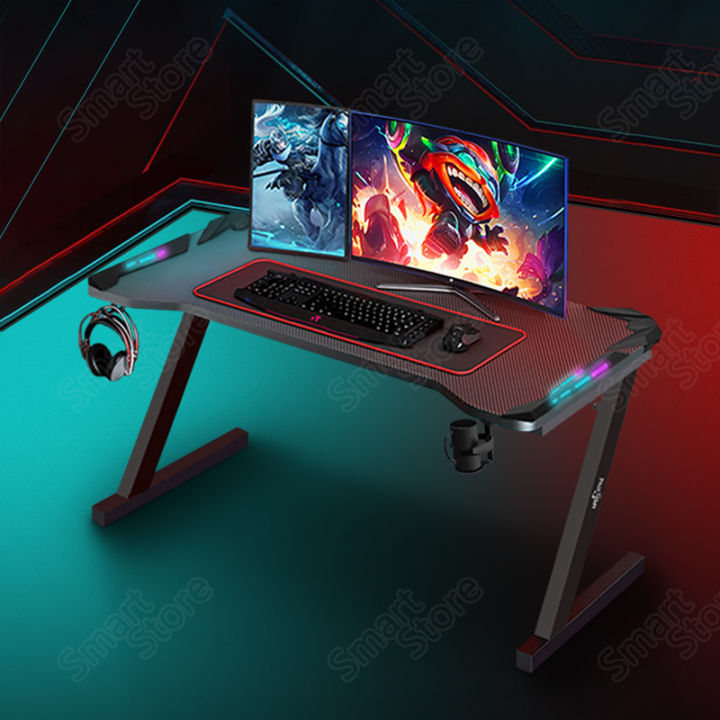 smartstore-โต๊ะ-โต๊ะคอมพิเตอร์-โต๊ะเกมมิ่ง-gaming-table-โต๊ะคอม-โต๊ะคอมพิวเตอร์-rgb-โต๊ะเกม-โต๊ะทำงาน-โต๊ะคอมเกมมิ่ง-มีไฟ-rgb-มีรูปทรงขาz-มีไฟ-ledสวย