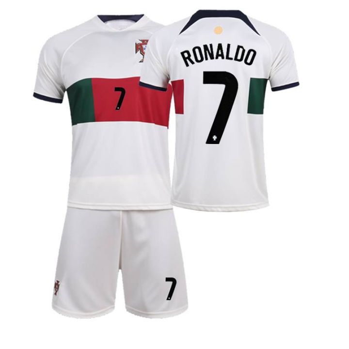 เสื้อกีฬาแขนสั้น-ลายทีมชาติฟุตบอลโปรตุเกส-hq1-ronaldo-22-23-world-cup-ชุดเหย้า-2-ชิ้น-ต่อชุด-qh1