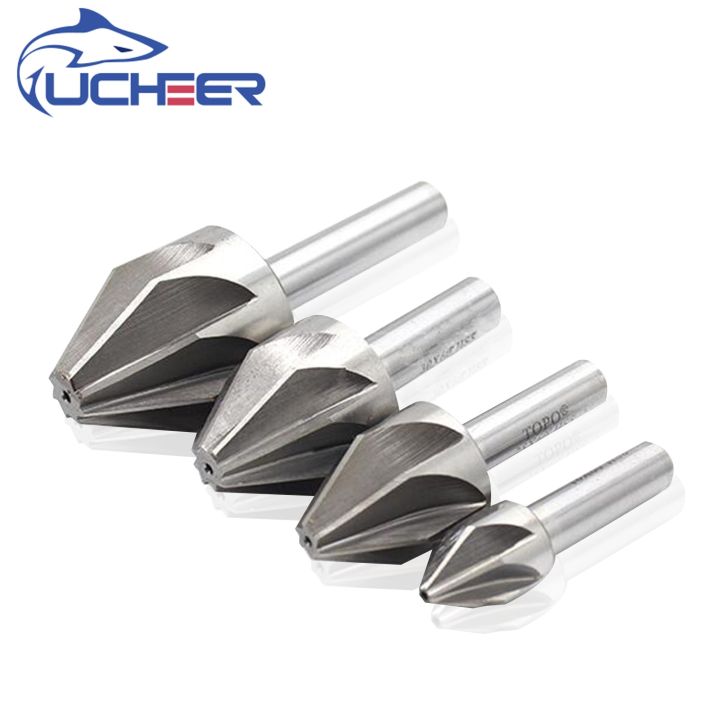 ucheer-1pc-hss-countersink-60-120degree-chamfering-end-mill-ตรง-shank-cutter-เจาะ-bit-chamfer-deburring-tool