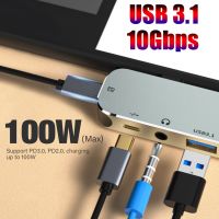 มินิฮับ4K หัวแปลงสัญญาณ HDMI Type C แท่นวางมือถือ10Gbps PD 100W Data R Splitter USB 3.1 3.0สำหรับ Macbook Ipad USB3 USBC